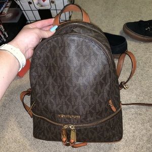 Michael Kors Backpack- Dark Brown MK Leather